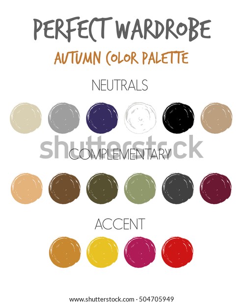 Wardrobe Seasonal Color Palette Vector Stock Vector Royalty Free