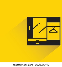 wardrobe with shadow on yellow background