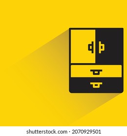 wardrobe with shadow on yellow background