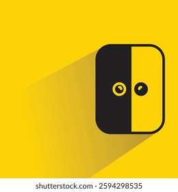 wardrobe with shadow on yellow background