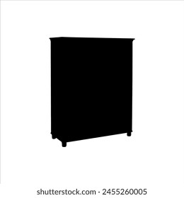 Wardrobe silhouette isolated on white background. Wardrobe icon vector illustration.