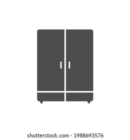 wardrobe silhouette vector icon isolated on white background. cupboard furniture icon for web, mobile apps, ui design and print