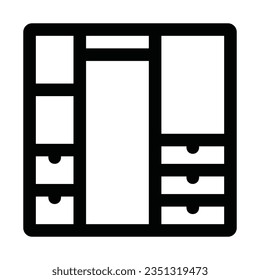 Wardrobe simple line icon. Pixel perfect