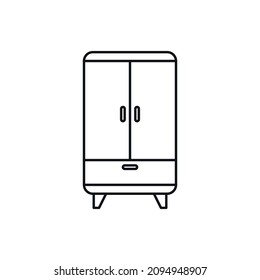 Wardrobe simple line vector icon.