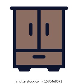 Wardrobe. Simple Vector Color Icon.