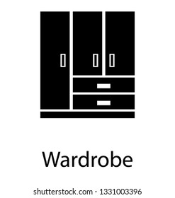 Wardrobe, solid vector icon.