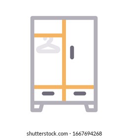 wardrobe vector color line icon 