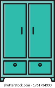wardrobe vector flat color icon 