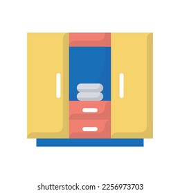 Wardrobe Vector Flat Icon Design illustration. Furniture Symbol on White background EPS 10 File