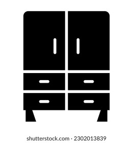Wardrobe Vector Glyph Icon Design