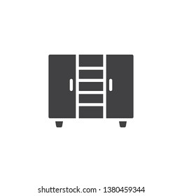 Wardrobe vector icon. Closet furniture filled flat sign for mobile concept and web design. Cupboard glyph icon. Symbol, logo illustration. Pixel perfect vector graphics