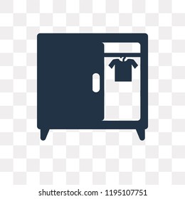 Wardrobe vector icon isolated on transparent background, Wardrobe transparency concept can be used web and mobile