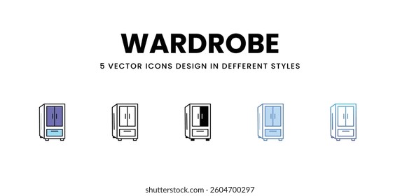 Wardrobe vector icons set stock illustration