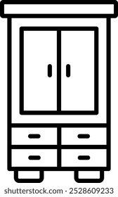 Wardrobe Vector Illustration Detailed Icon