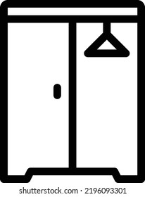 wardrobe Vector illustration on a transparent background.Premium quality symbols.Thin line vector   icon for concept and graphic design.