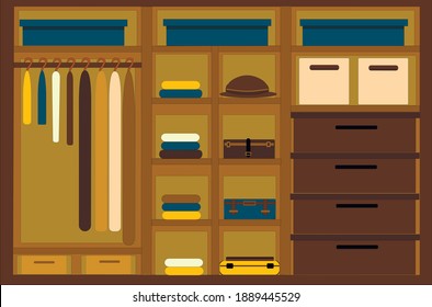 Wardrobe Vector Illustration Organizing Storage Wardrobe Stock Vector ...