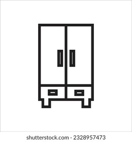 wardrobe vector line icon new
