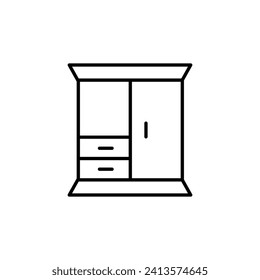 Wardrobe Vector Linear Symbol. Perfect for design, infographics, web sites, apps
