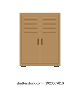 Wardrobe vector. Wardrobe on white background.