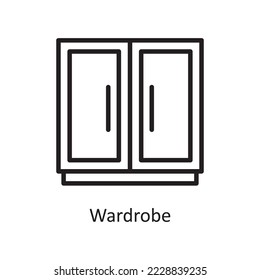 Wardrobe Vector Outline Icon Design illustration. Housekeeping Symbol on White background EPS 10 File
