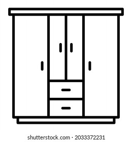 Wardrobe-Vektorgrafik-Rahmensymbol einzeln auf weißem Hintergrund
