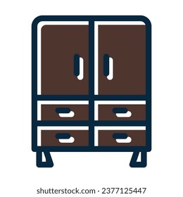 Wardrobe Vector Thick Line Filled Dark Colors Icons For Personal And Commercial Use.
