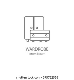 Wardrobe wood furniture logotype design templates. Modern easy to edit logo template. Vector logo design series.