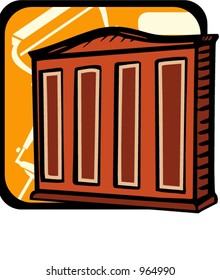 Wardrobe.Pantone colors.Vector illustration