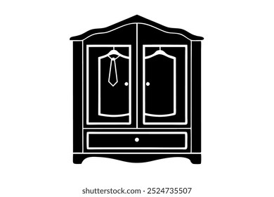 A wardrobes silhouette vector icon illustration on white background.	
