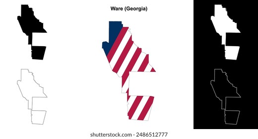 Ware County (Georgia) outline map set