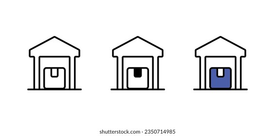 Design der Ware-Haus-Symbol auf weißem Hintergrund - Stockillustration