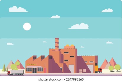 Ware house with shapes vector illustration...