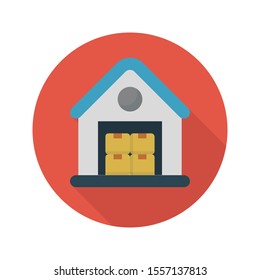 Ware House Vector Flat Colour Icon