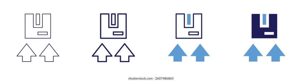 Warehouse automation icon in 4 different styles. Thin Line, Line, Bold Line, Duotone. Duotone style. Editable stroke.