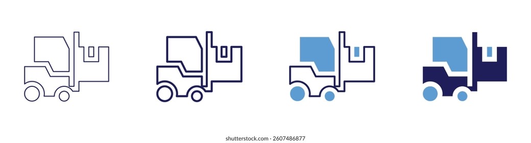 Warehouse automation software icon in 4 different styles. Thin Line, Line, Bold Line, Duotone. Duotone style. Editable stroke.