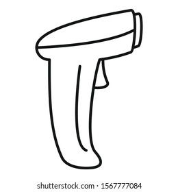 Warehouse barcode scanner icon. Outline warehouse barcode scanner vector icon for web design isolated on white background