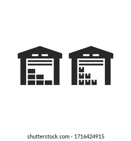 Galerie schwarz, einzelne Vektorsymbol. Einfache Glyph-Symbol für den Service-Lagerung.