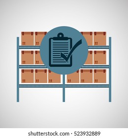 warehouse box check list icon vector illustration eps 10