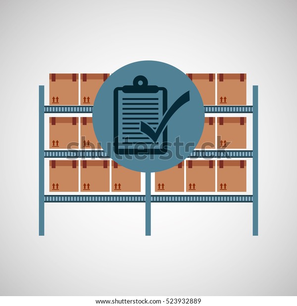 warehouse\
box check list icon vector illustration eps\
10