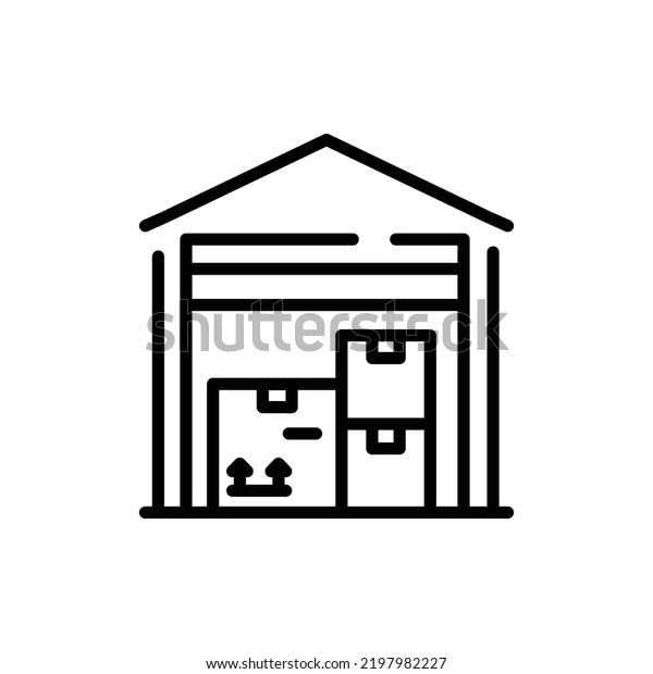 Warehouse Boxes Line Icon Pictogram  Stock Vector (Royalty Free