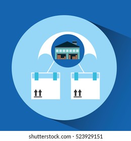 warehouse building airmail shipping vector illustration eps 10