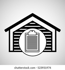 warehouse building check list report icon vector illustration eps 10