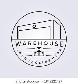 símbolo de logotipo de concepto de edificio de almacén símbolo de ilustración vectorial