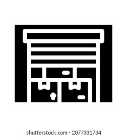 vector de icono de glifo de construcción de almacén. signo de construcción de almacén. símbolo de contorno aislado ilustración negra