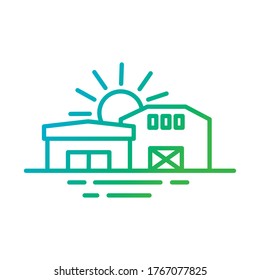 warehouse building gradient style icon vector illustration design