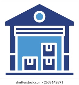 Warehouse Building Icon Element For Design