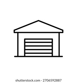 Symbol für Lagergebäude, das die Lagereinrichtung, das Verteilungszentrum und den Lagerort darstellt.