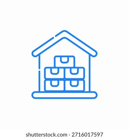 Vector de signo de icono de edificio de almacén