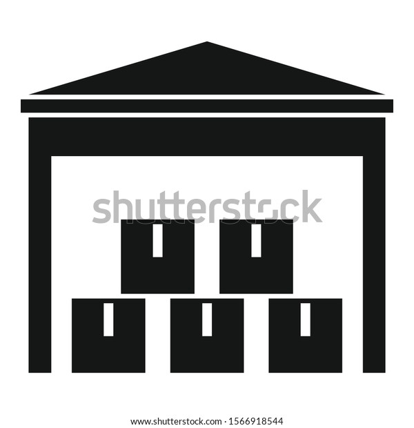 Warehouse building icon. Simple illustration\
of warehouse building vector icon for web design isolated on white\
background