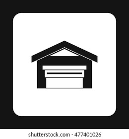 Warehouse building icon in simple style on a white background